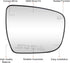 Passenger Side Mirror Glass Replacement for2014 2015 2016 2017 2018 Rogue Right Side Heated Mirror Replace 963654BA1A...