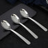 ChenShuo Stainless Steel Flat Bottom Dinner Spoons, korean Spoons with Long Handles, Asian Soup Spoon, Dishwasher Safe, 7.2 Inches, 4 Pack...