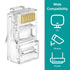 UTP RJ45 Connectors, Cat6 RJ45 Pass Through Plugs 50-Pack, Cat6 RJ45 Plugs with 50-Pack Strain Relief Boots for Solid or Standard Ethernet Cables,...