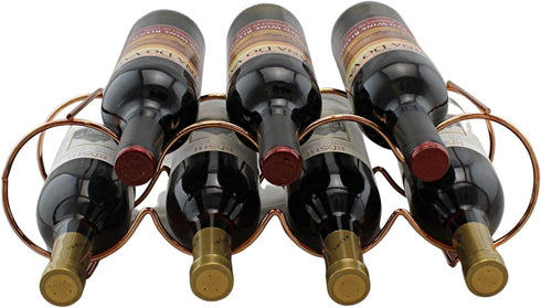 Dependable Industries inc. Essentials Rose Gold Stackable Table Top Wine Rack - Holds up to 7 Bottles and Keeps Wine Horizontal to Prevent Oxidati...