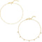 Amazon Essentials Plated Diamond Cut Twisted Chain and Pave Stations Anklet Set 9" + 1" Extender...