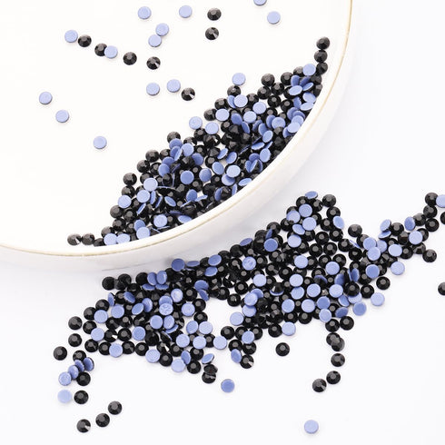 SS16 Black Hotfix Rhinestones Bulk, 1440 Pieces Hot Flat Back Crystals Rhinestones for Crafts Clothes Shoes DIY Supplies, 4MM...