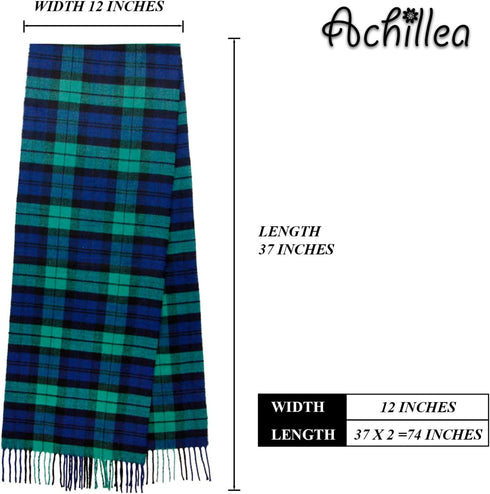 Achillea Scottish Tartan Plaid Scarf - Warm Cashmere Feel Winter Scarf, Scarves for Holiday, Christmas & Daily Wear...
