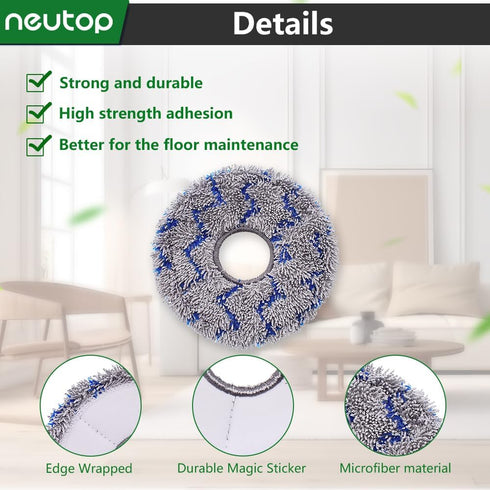 neutop Replacement Mopping Pads Microfiber Mop Cloths Compatible with Ecovacs Deebot X1 Turbo, X1 Omni, T10 Turbo, T10 Omni, T20 Omni, X2 Omni, Ro...