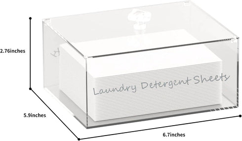 Acrylic Laundry Detergent Sheets Dispenser with Lid, Laundry Detergent Sheets, Storage Box for Laundry Laundry Storage Containers and Decor...
