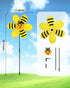 Flower Wind Spinner 4pcs Garden Pinwheels Whirligigs 11.8inch Ladybug Bee Windmill Wind Spinner Pinwheel for The Yard Garden Lawn Patio Outdoor De...