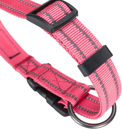 EXCELLENT ELITE SPANKER Reflective Dog Collar Classic Breathable Nylon Adjustable Pet Collar with Quick Release Buckle for Boy Girl Male Female Pu...