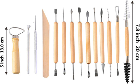 S & E TEACHER'S EDITION 19 Pcs pottery tools & Clay Sculpting Tools, Double Sided Ceramic Clay Carving Tool Set for Pottery Modeling Smoothing....