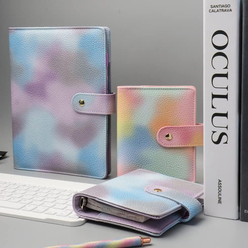 Pink PU Leather Budget Binder Cover, for A7 6-Ring Money Organizer Budgeting Refillable Loose Leaf Receipt Binder Notebook Bookmark Planner Book w...