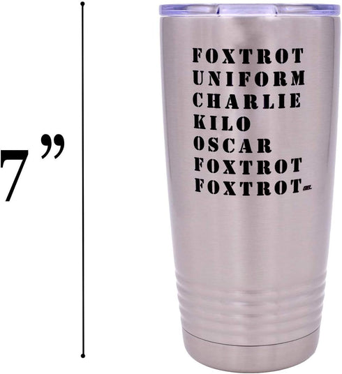 Rogue River Tactical Funny Military Acronym 20 Oz.Travel Tumbler Mug Cup with Lid Vacuum Insulated Hot or Cold Military Veteran Gift...