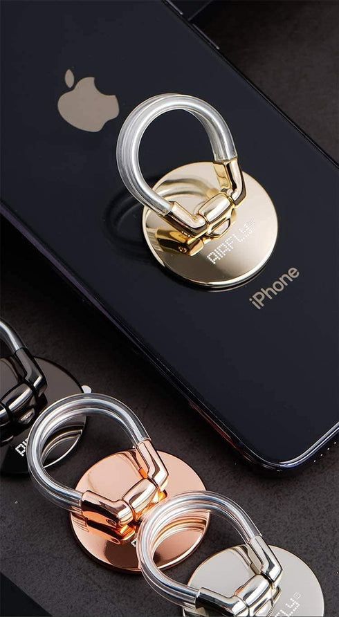 AirFly Phone Finger Ring Holder, Universal Metal Phone Ring, Table Stand Kickstand, Car Vent Mount, Finger Grip Compatible All Smartphones, 4 Item...