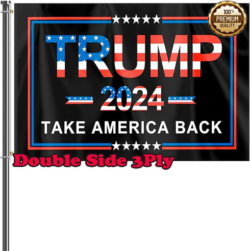 ERT Trump 2024 Flag Double Sided 3 Ply 3X5 Foot Take America Back Keep America Great Flag Donald Trump President Flags with Brass Grommets MAGA...