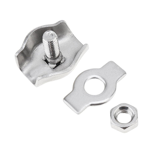 20pcs M3 Single Bolt Wire Rope Clips, PNXKTXO 304 Stainless Steel Simplex Cable Clamps for 2-2.5MM Diameter Wire Cable Saddle Fastener...