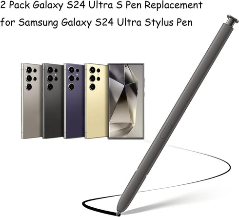 2 Pack Galaxy S24 Ultra S Pen Replacement for Samsung Galaxy S24 Ultra Stylus Pen withoutBluetooth,Galaxy S24 Ultra Replacement Pen for Samsung Ga...