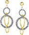 UNY Dangle Earring Designer Brand Inspired Jewelry Multi Hoops Twisted Cable Wire 2 Tone Christmas Gift...