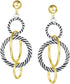 UNY Dangle Earring Designer Brand Inspired Jewelry Multi Hoops Twisted Cable Wire 2 Tone Christmas Gift...