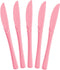 Exquisite Disposable Pink Plastic Knives 50 Pcs - Heavy Duty Pink Plastic Disposable Cutlery - Pink Disposable Flatware, Pink Plastic Silverware, ...