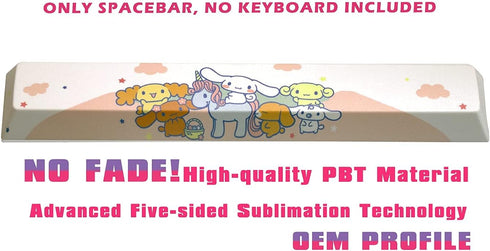 Custom Japanese Anime Spacebar PBT 6.25U Keycaps,Compatible with Cherry MX Switches Mechanical Keyboard DIY Keycap,Computer Gaming Keyboards Cute ...