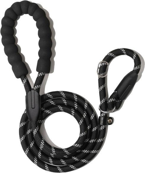 WePet Dog Training Slip Leash, No Pull, Durable Reflective Lead, Puppy Heavy Duty Loop Rope, Comfortable Handle, 6 ft, 3/8 inch, diam. Black/White...
