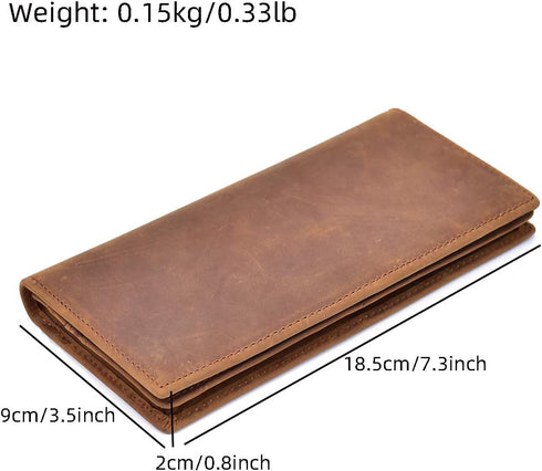 Men's Genuine Leather Long Wallet Chain Wallet, Engraved Bifold Wallet...