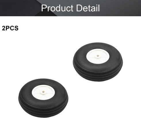 Fielect 3 inch RC Model Airplane Super Light Sponge Tire Tail Wheel Tire and Wheel Sets for RC Car Airplane PU Sponge Tire with Plastic Hub 2 Pcs...