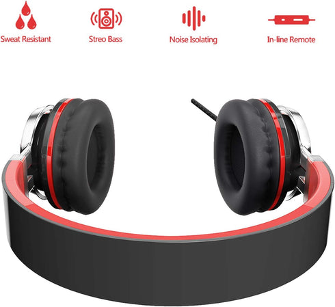 ELECDER i39 Headphones with Microphone Foldable Lightweight Adjustable On Ear Headsets with 3.5mm Jack for Cellphones Computer MP3/4 Kindle School...