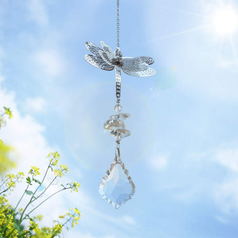 WEISIPU Crystal Suncatcher Prism - Dragonfly Suncatchers for Windows Hanging Rainbow Maker for Windows, Christmas Tree Decor, Gifts (Clear)...