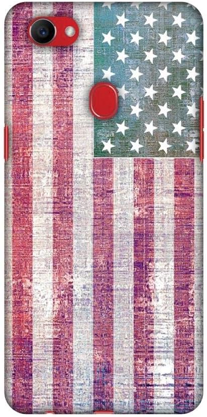 AMZER Slim Fit Handcrafted Designer Printed Snap On Hard Shell Case Back Cover with Screen Cleaning Kit Skin for Oppo F7 - USA Flag- Wood Texture ...