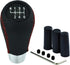 6 Speed Shift Knob Car Shifter Handle PU Leather Gear Stick Head for Most Manual Automatic Vehicles (Red Stitches)...