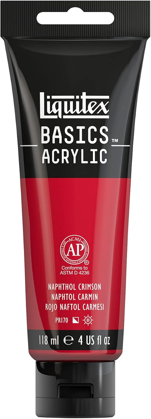 Liquitex BASICS Acrylic Paint, 118ml (4-oz) Tube, Naphthol Crimson...