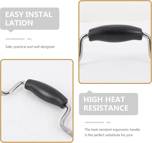 EXCEART Pot Cover Handles Pot Side Handles Replacement Pot Handle Grip Pot Side Handles Kitchen Cookware Supplies (Black) Metal Pot Lid Replacemen...