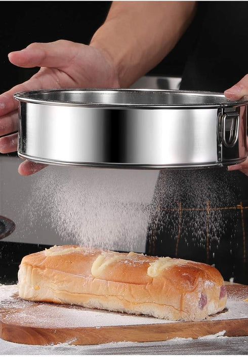 Falytemow Flour Sifter Round Flour Sieve Strainer with 40 Mesh Premium Rustproof Stainless Steel Fine Mesh for Baking 7.87 inch x 1.97 inch...