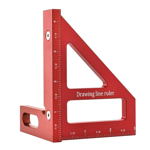 Imperial 3D Multi-Angle Measuring Ruler 45/90 Degree Woodworking Square Protractor Aluminum Alloy Miter Triangle Ruler Measuring Tool for Woodwork...