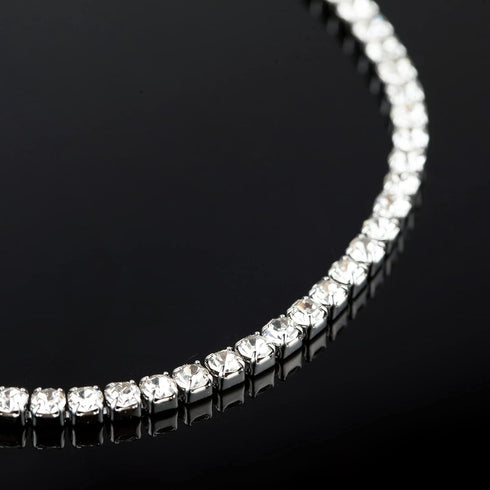 UMAOKANG 16.4 Feet Clear Crystal Rhinestone Close Chain, Silver Stainless Steel Trimming Claw Chains for Bracelet Jewelry Making with Lobster Clas...