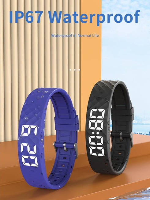 Non-Bluetooth Led Fitness Tracker Watch No App No Phone Required Fitness Watch Pedometer Watch with Steps Calories Sleep Tracker Alarm Clock for M...
