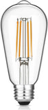 Vintage LED Edison Bulbs, 6W, Equivalent 60W, Dimmable, High Brightness Warm White 2700K, ST58 Antique LED Filament Bulbs with 90+ CRI, E26 Medium...