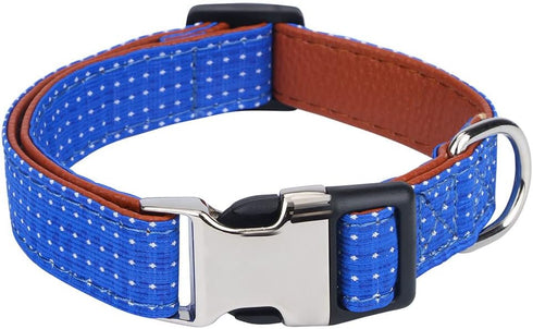 Rhea Rose Dog Collar with Bow Tie for Girl or Boy Gift Soft Durable Bowtie Blue dot Small...