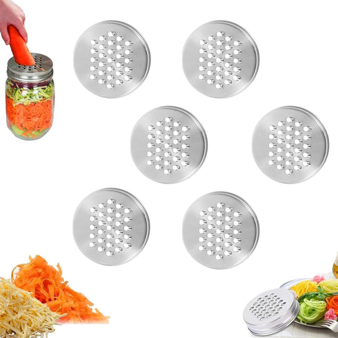 Mason Jar Grater Lid, Reusable Mason Jar Shredder Lid, Stainless Steel Regular Mouth Mason Jar Shredder Cap Canning Jar Cheese Spice Zester Lid fo...