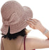 Foldable Wide Brim Floppy Straw Beach Sun Hat,Summer Cap with Bowknot for Women Girls,Strap Adjustable...