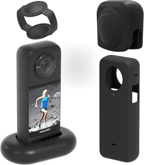 Lens Cap,Silicone Case, Desktop Base for Insta360 X3 Accessories...