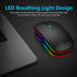 LED Rechargeable Slim Silent Mouse 2.4G Portable USB Optical Office Wireless Mouse (White)...