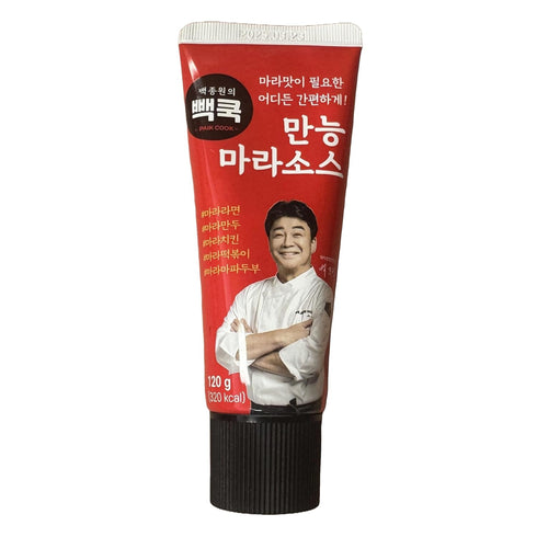 Baek Jong Won Mala Hot sauce 120g (4.87oz) Spicy Sichuan Sauce for noodles, BBQ, Asian Cooking by Korean Chief Paik...