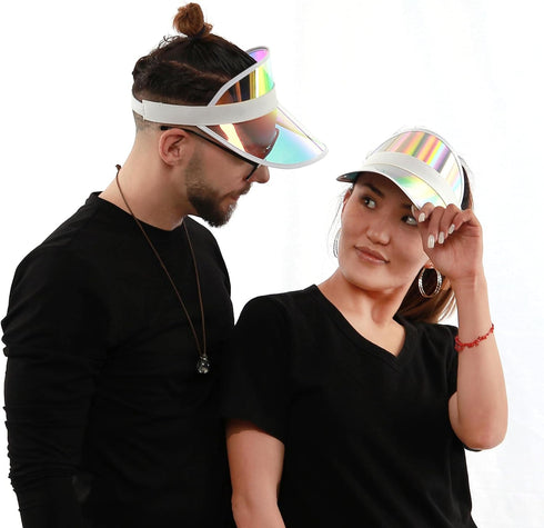 5 Pack Sun Visor Hats Women Clear Colorful Party Outdoor Sports Beach Golf Cap...