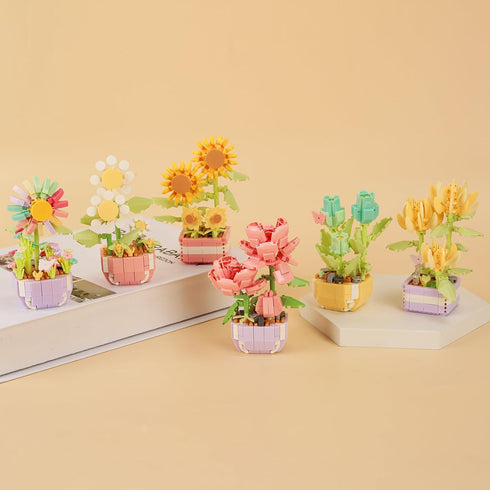 Mini Building Block Flower Toy for Kids 360 Pcs, Creative Potting Building Blocks Flowers, Plant Series for Kids Artificial Flower Toy Gifts for A...