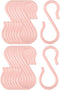 uxcell 16 Pack S Shaped Hooks Plastic Hanger for Kitchen Bathroom Closet Holder Pots and Pans Cups Utensils Coats Towels Hanging Pink...