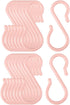 uxcell 16 Pack S Shaped Hooks Plastic Hanger for Kitchen Bathroom Closet Holder Pots and Pans Cups Utensils Coats Towels Hanging Pink...