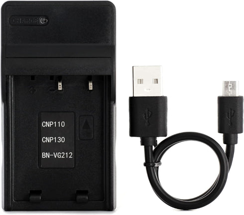 NP-130 USB Charger for Casio Exilim EX-10, EX-H30, EX-H35, EX-ZR100, EX-ZR1000, EX-ZR1100, EX-ZR1200, EX-ZR200, EX-ZR300, EX-ZR310, EX-ZR320, EX-Z...