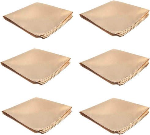 Mens Pocket Squares Handkerchief 6 PK Wedding Party Solid Color Handkerchiefs...