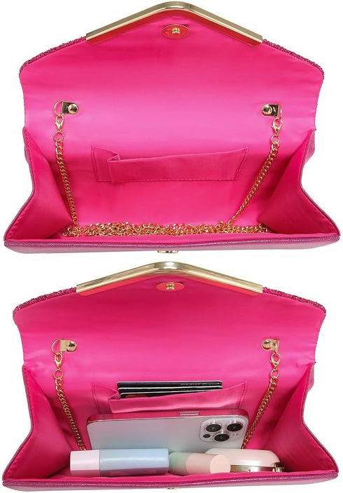 Dasein Women Evening Bags Formal Clutch Purses for Wedding Party Prom Handbags with Shoulder Strap and Glitter Flap...