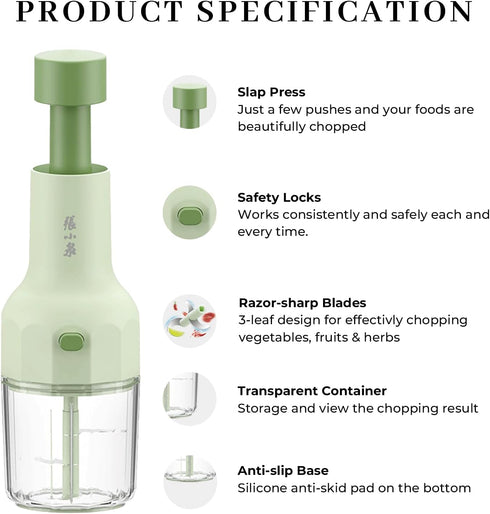 ZHANG XIAO QUAN SINCE 1628 Vegetable Chopper Push-Press Hand, Manual Veggie Chopper Salad Dicer Cutter Food Chopper for Onions Garlic Herbs Parsle...